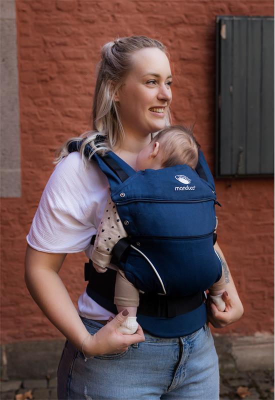 Manduca First Pure Cotton Babytrage  navy house
