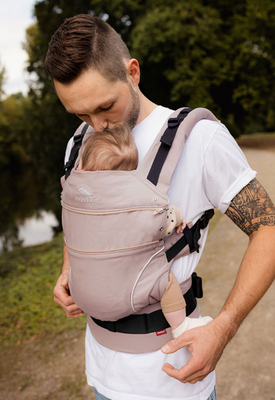 Manduca First Pure Cotton Babytrage powder baby