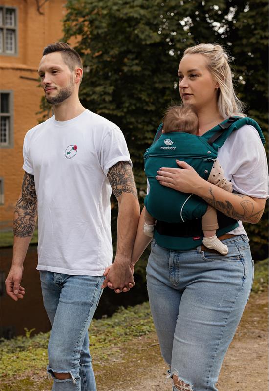 Manduca First Pure Cotton Babytrage teal parents