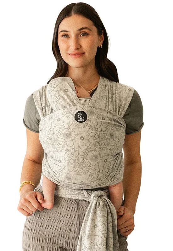 elastisches Moby Wrap Tragetuch in der Farbe Classic Seaside Poppies