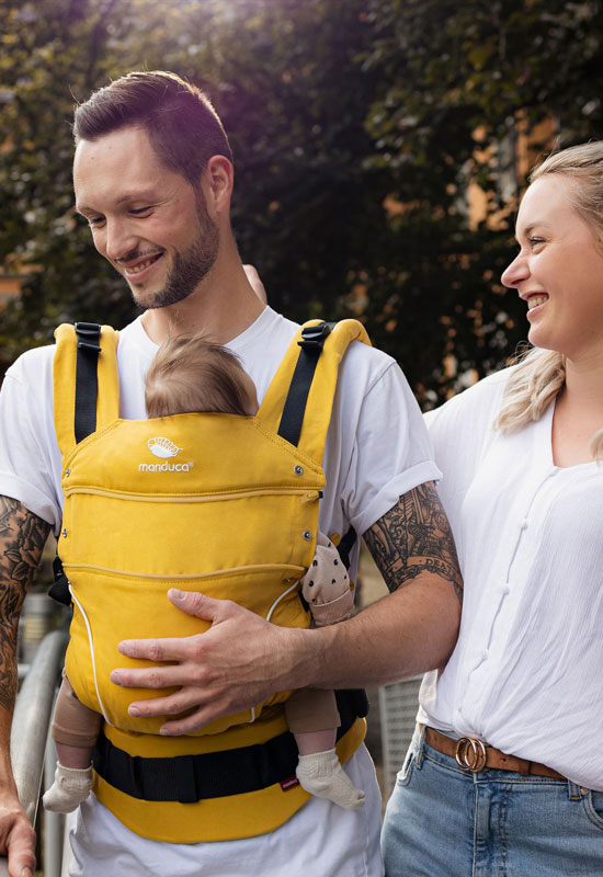 Manduca First Pure Cotton Babytrage  gold yellow