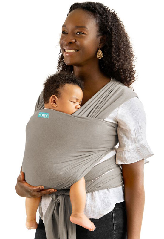 elastisches Moby Wrap Tragetuch in der Farbe Classic Stone