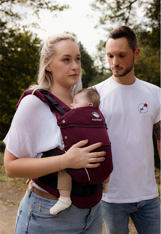 Manduca First Pure Cotton Babytrage berry family