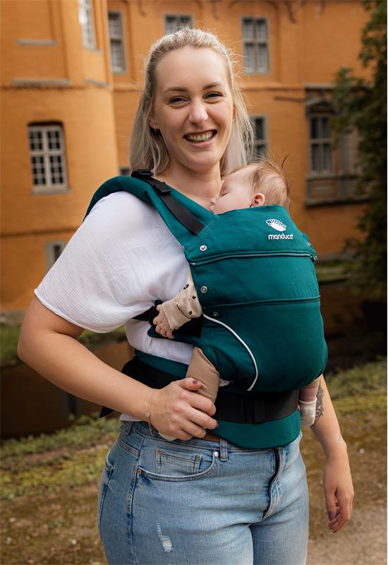 Manduca First Pure Cotton Babytrage teal mum