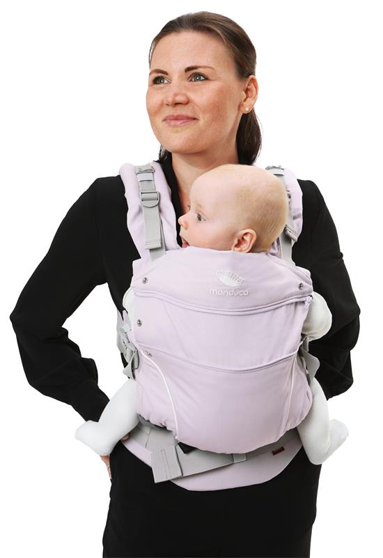 Manduca First Monochrome Babytrage lavender mum front