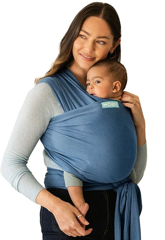 elastisches Moby Wrap Tragetuch in der Farbe Classic  Ocean