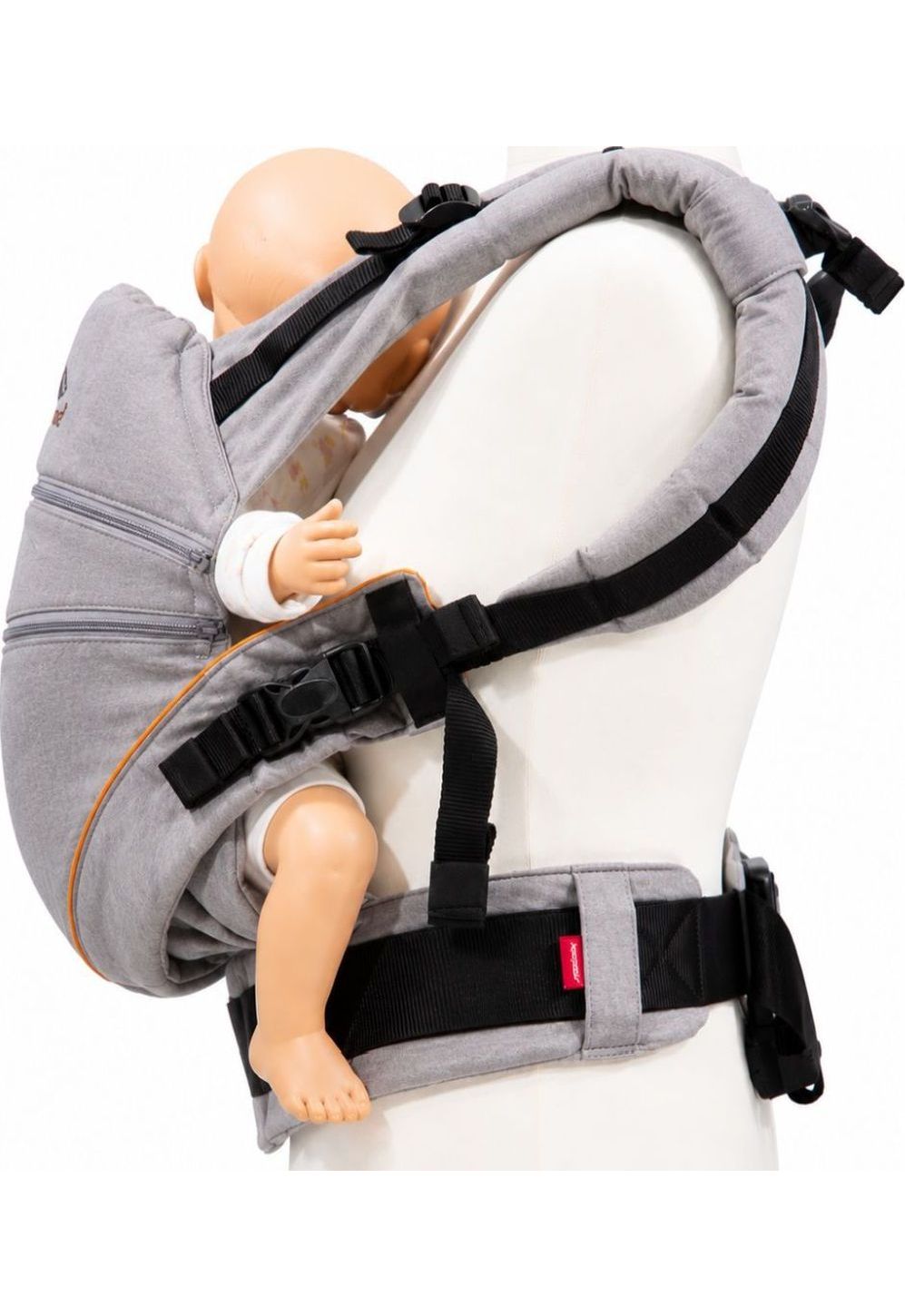 Manduca XT Babytrage grey orange front