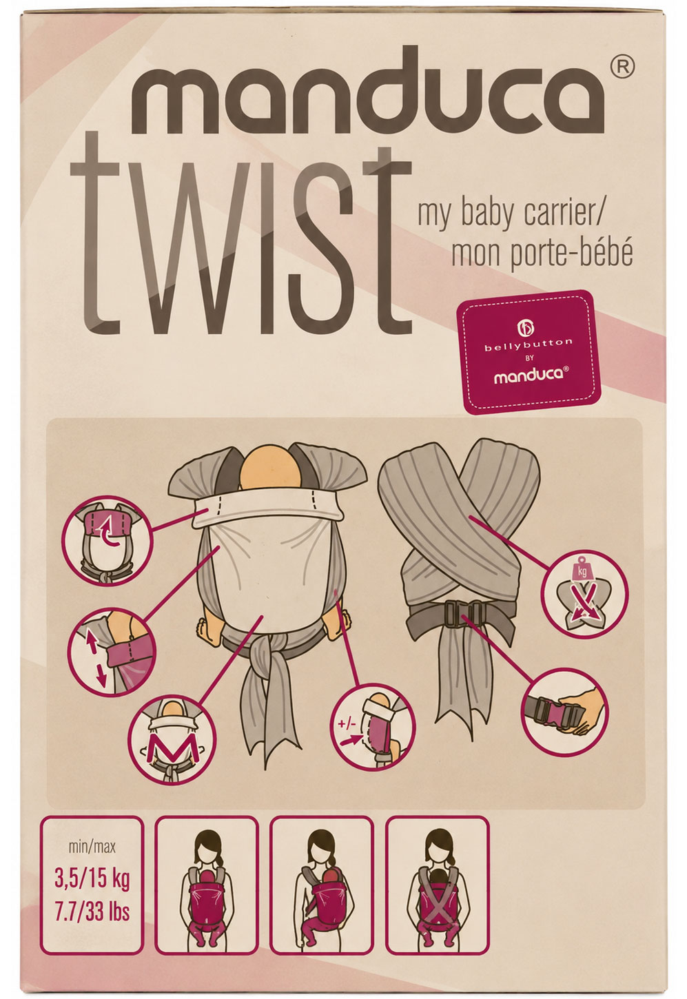bellybutton by Manduca Twist - Pepita black