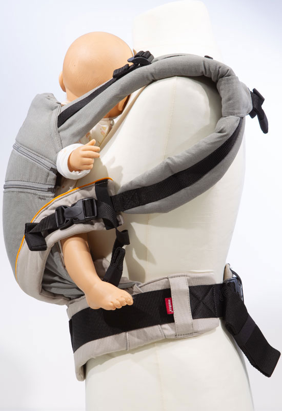 Manduca XT Babytrage grey orange front